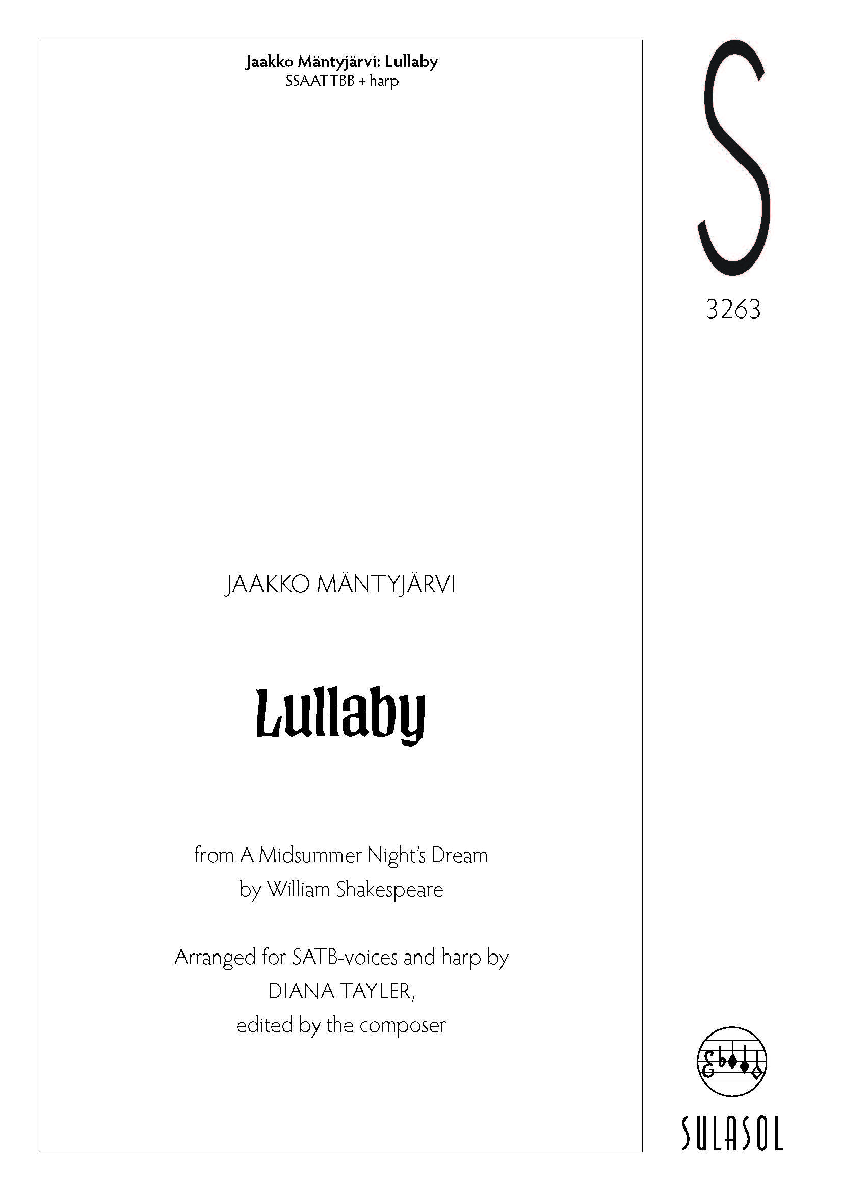 Lullaby, satb+harp