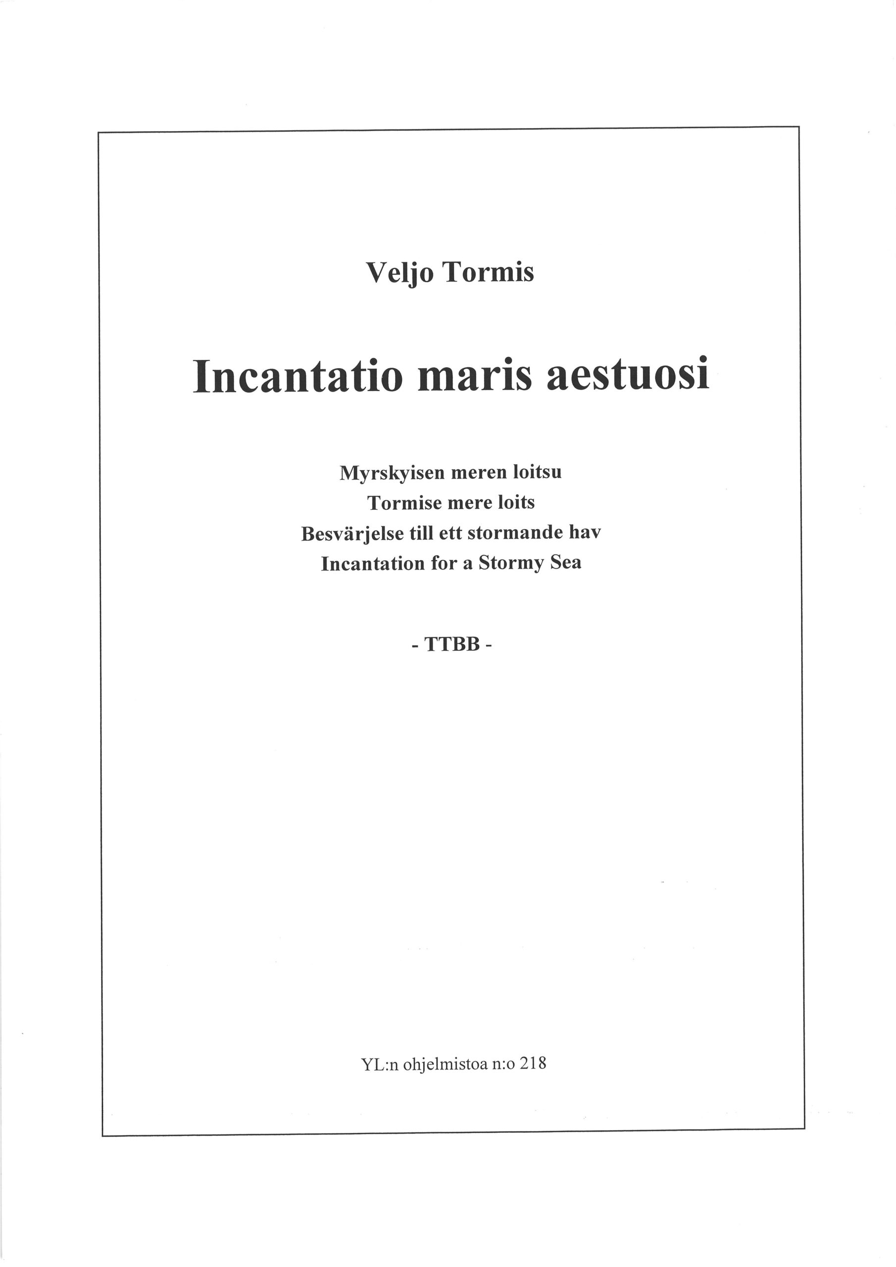 Incantatio maris aestuosi